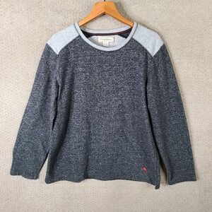 Tommy Bahama Sweater Mens Large Gray Heathered Fleece Pullover Crew Neck‎